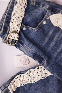 Macramé Belt with Buckle (White)