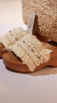 Medical Creme Macrame Sandals