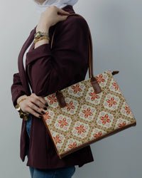 Honey Leather Embroidered Bag