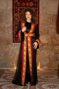 Black & Gold Tatreez Abaya