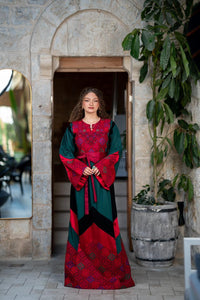 Red & Green Tatreez Thobe