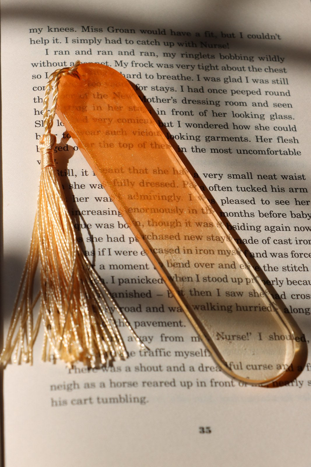 Resin Bookmark - Orange