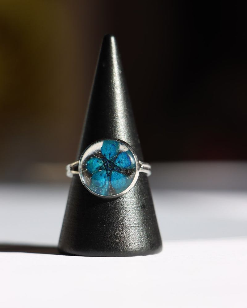 Resin Ring - Blue Flower