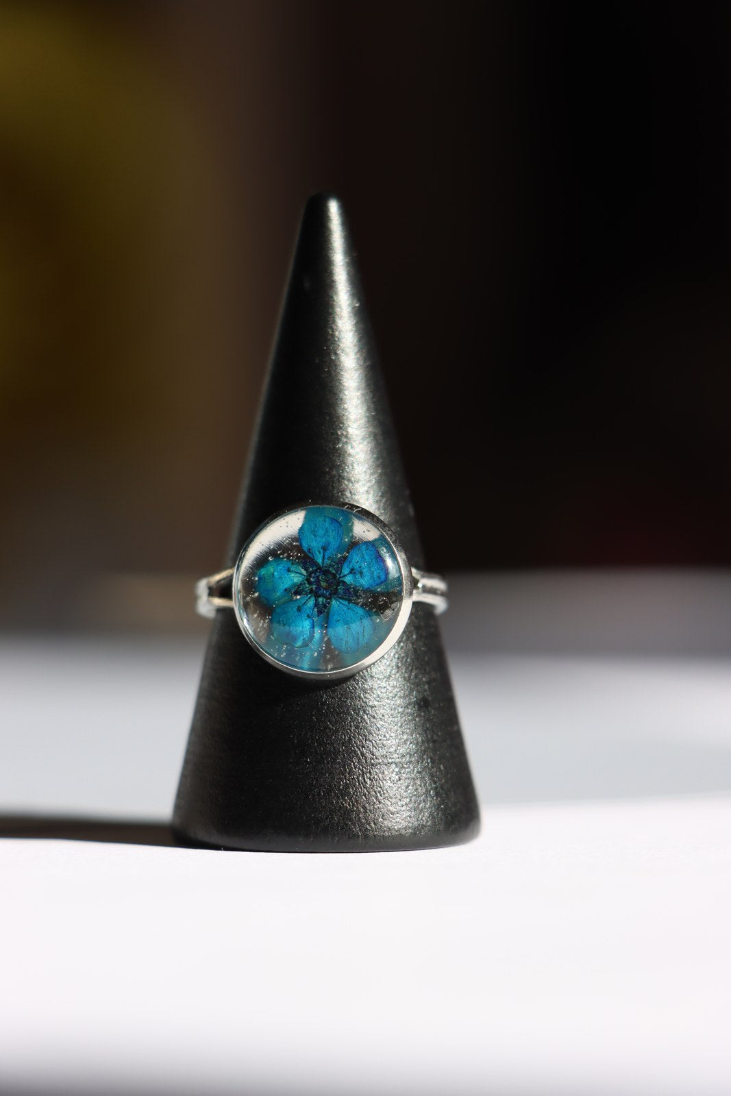 Resin Ring - Blue Flower