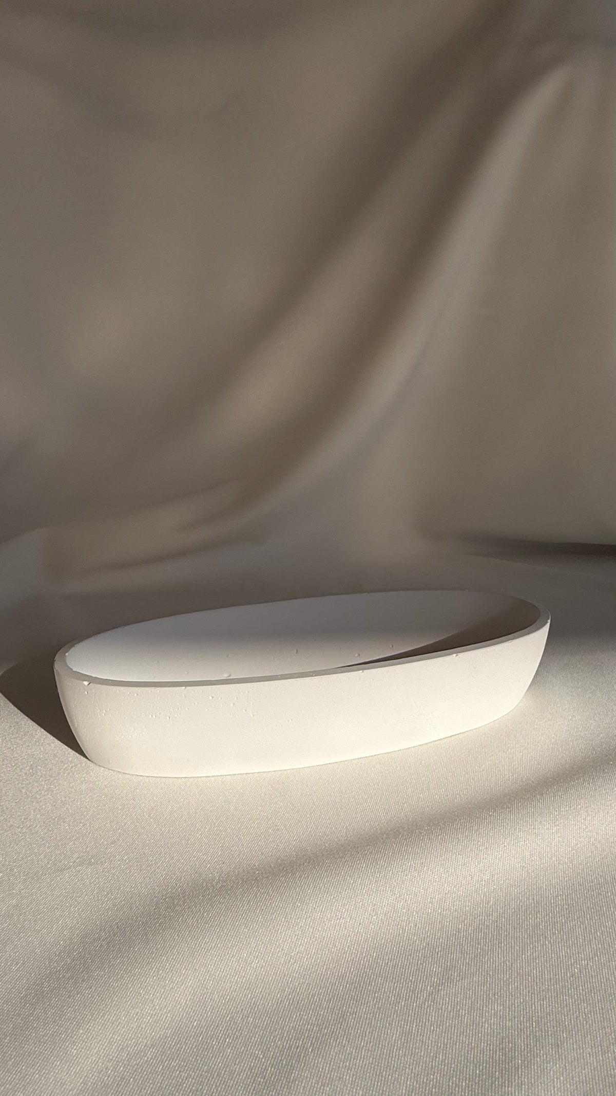 Large Oval Dish - white concrete