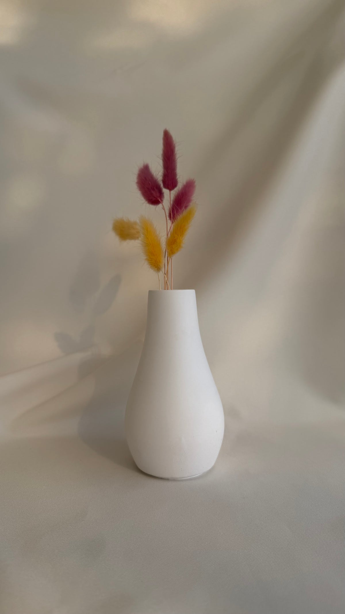 Small Tall Vase - white concrete