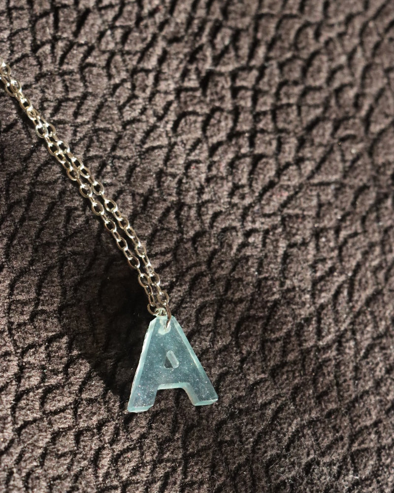 Resin Necklace - Small Letter A