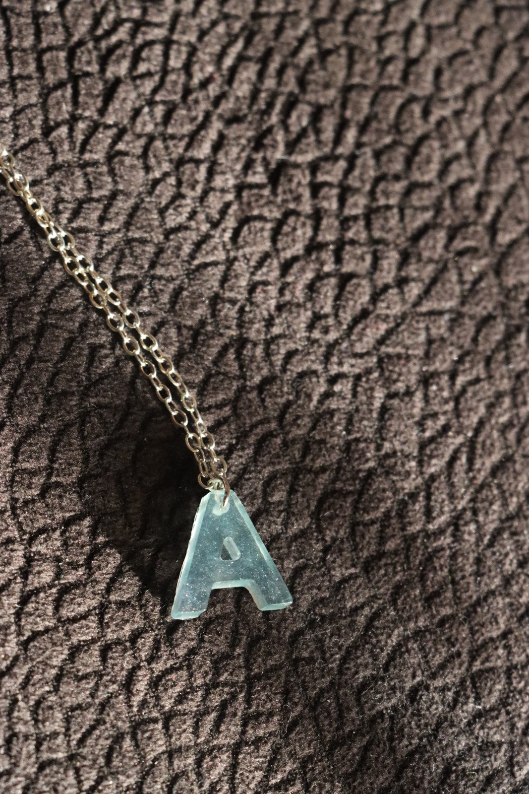 Resin Necklace - Small Letter A