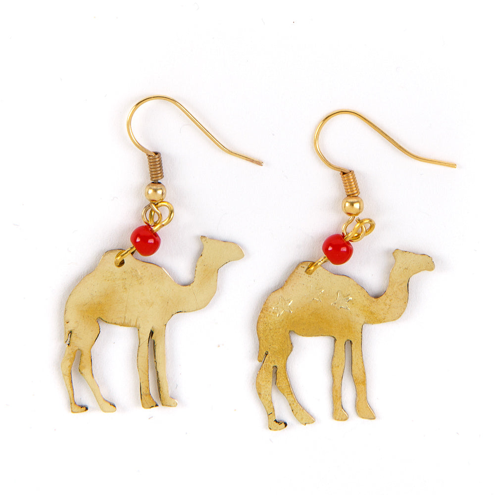 Camel Earring - Coral