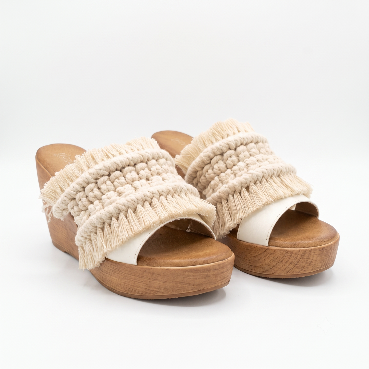 Medical Creme Macrame Sandals