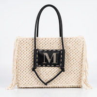 Cream Macramé "M" Tote Bag