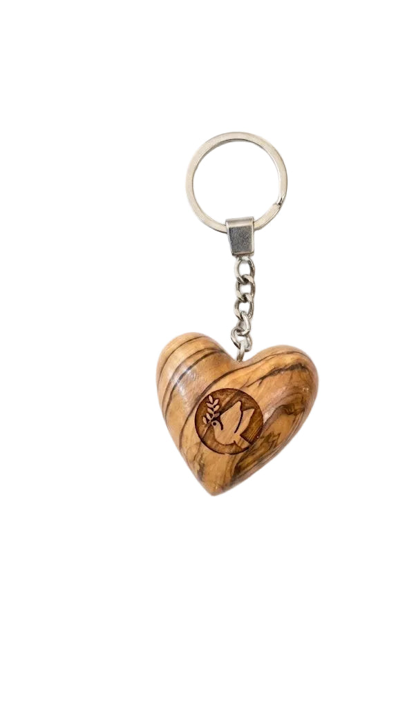 Olivewood Heart Keychain