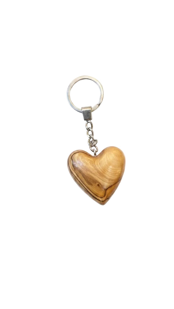 Olivewood Heart Keychain – Polished Plain