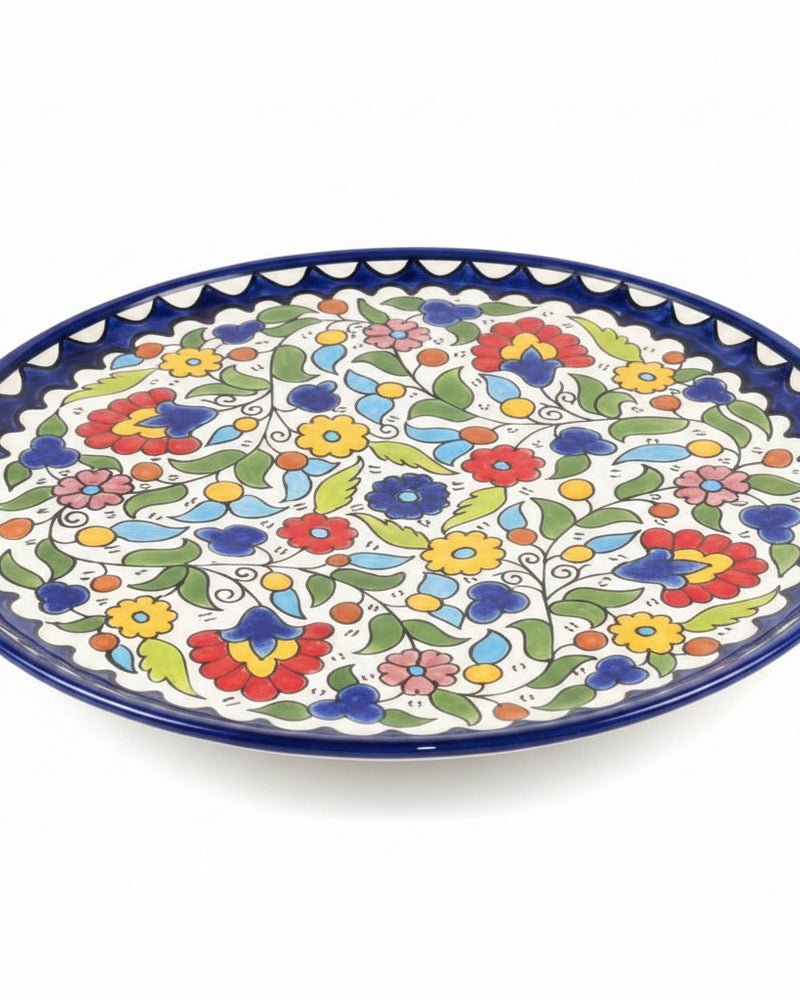 Multicolour Wildflower Hand-Painted Hebron Ceramic Serving Plate