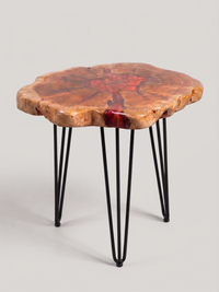 Wood Red Resin Coffee Table