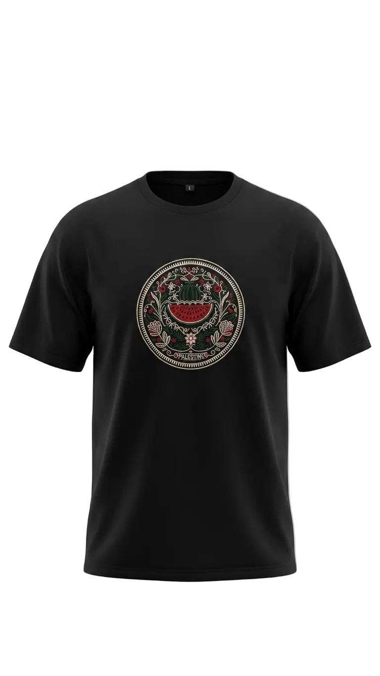 Black Embroidered T-Shirt