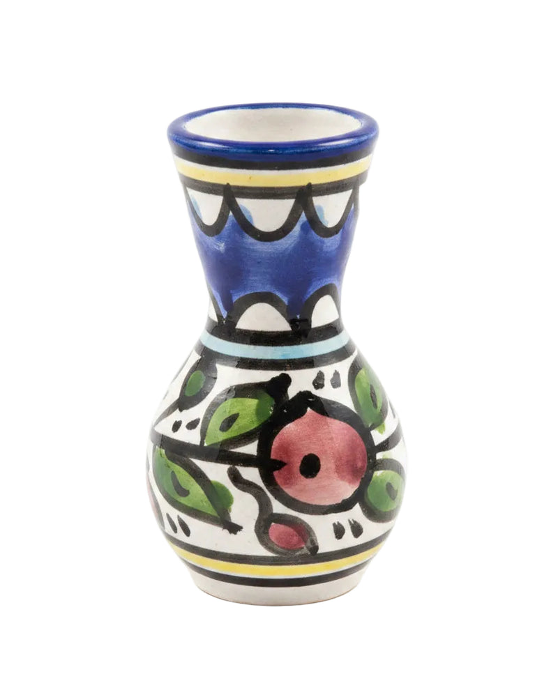 Multicolour Floral Hand-Painted Hebron Ceramic Footed Vase
