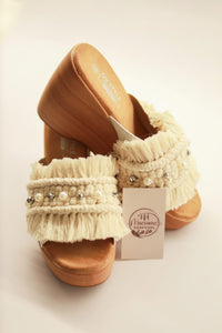 Medical Creme Macrame Sandals