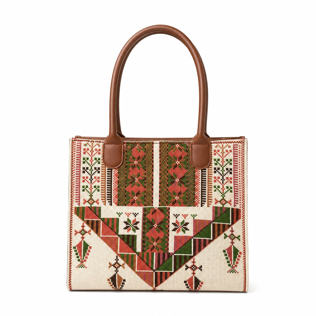 Almond Blossom – Cream & Rose Tatreez Tote
