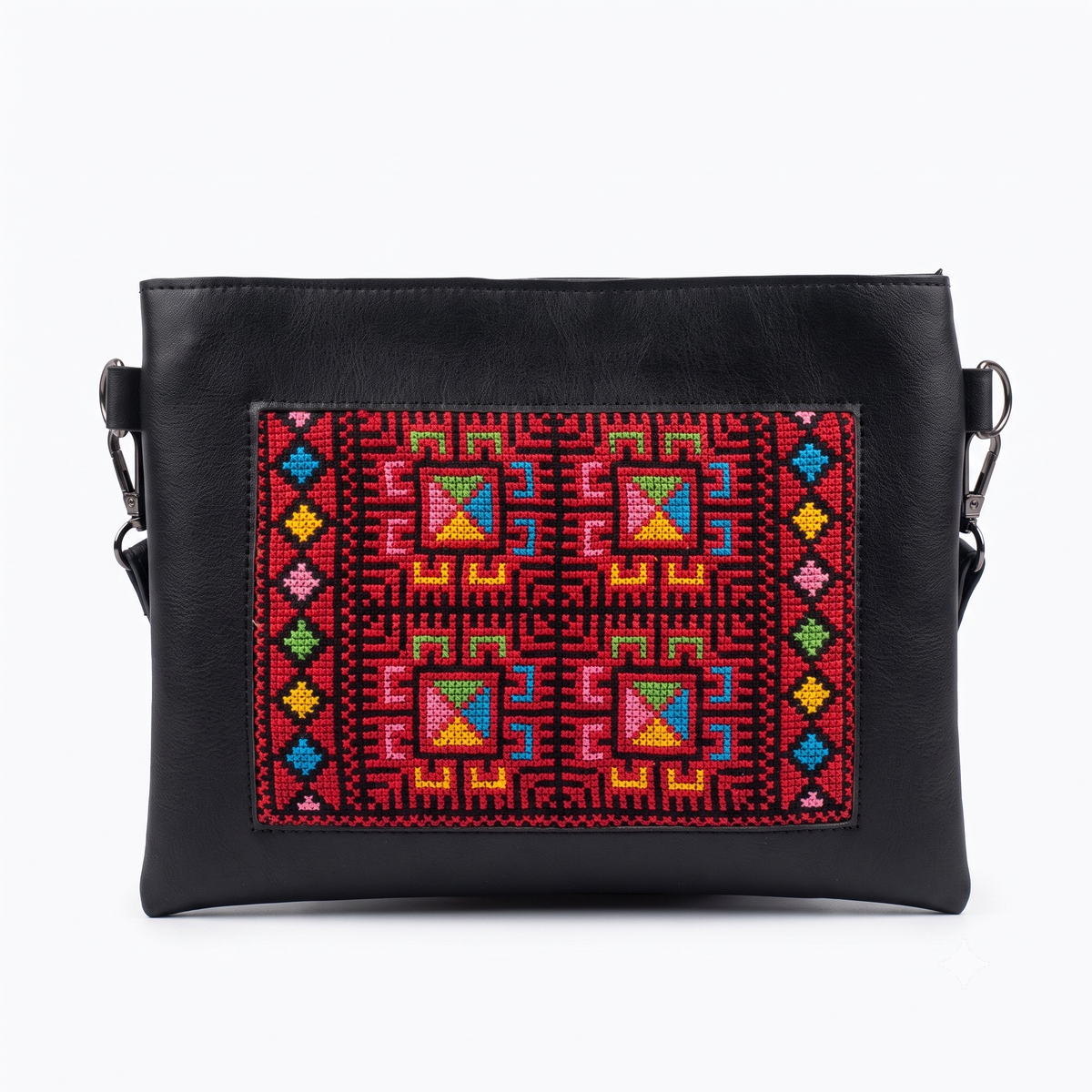Keepers Path – Black & Red Tatreez Clutch