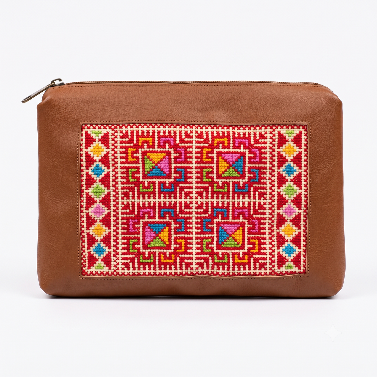 Keepers Path – Tan & Red Tatreez Clutch