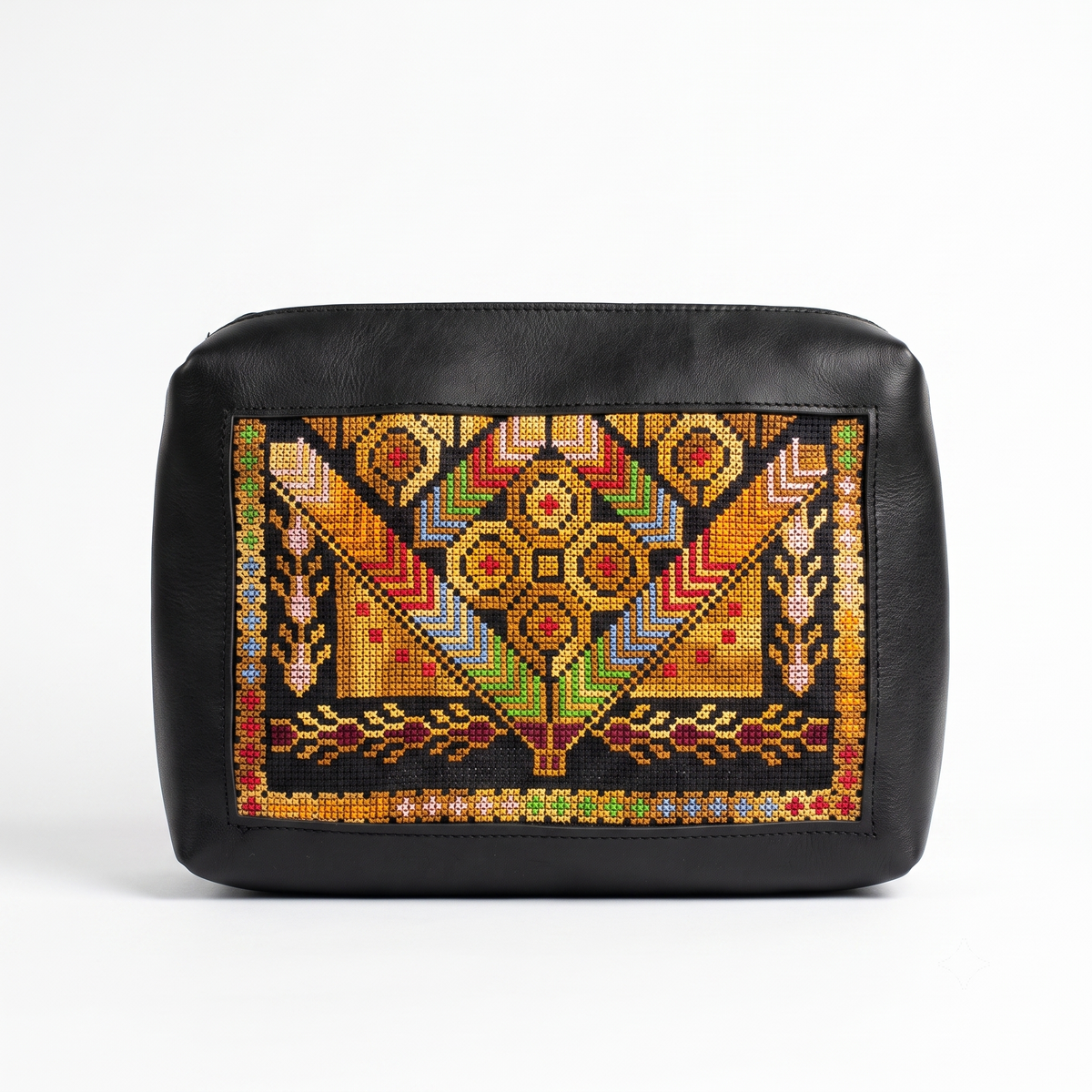 Wheat at Golden Hour – Black & Gold Tatreez Bag
