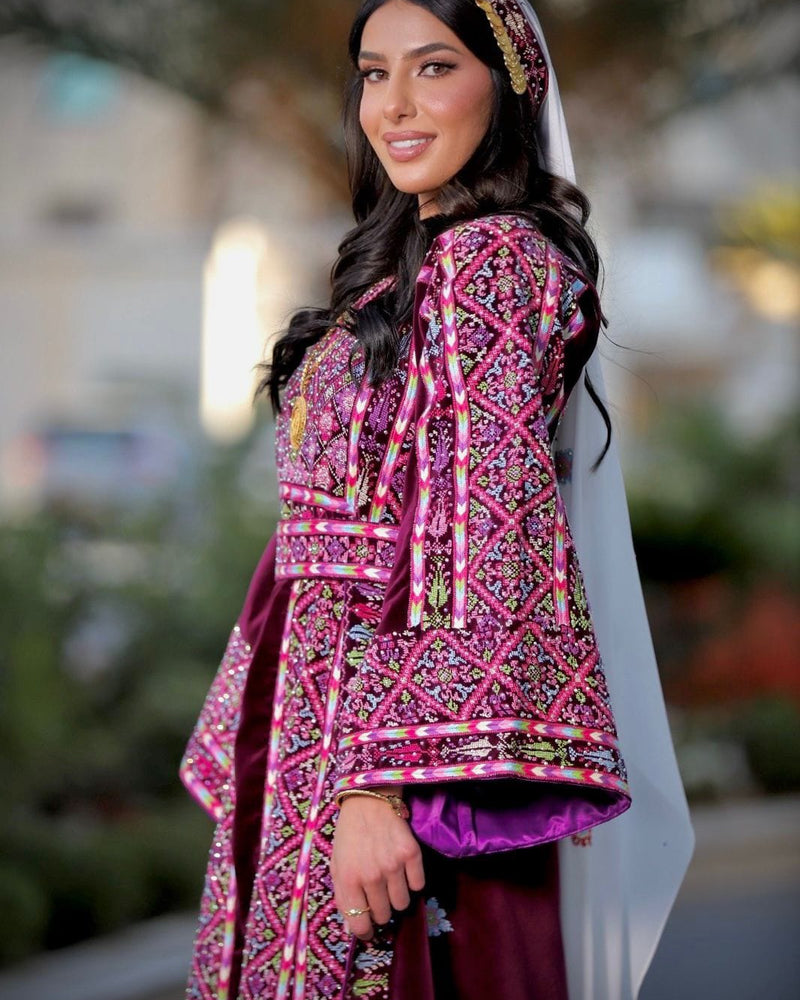 Amethyst of the Hills – Magenta Tatreez Thobe