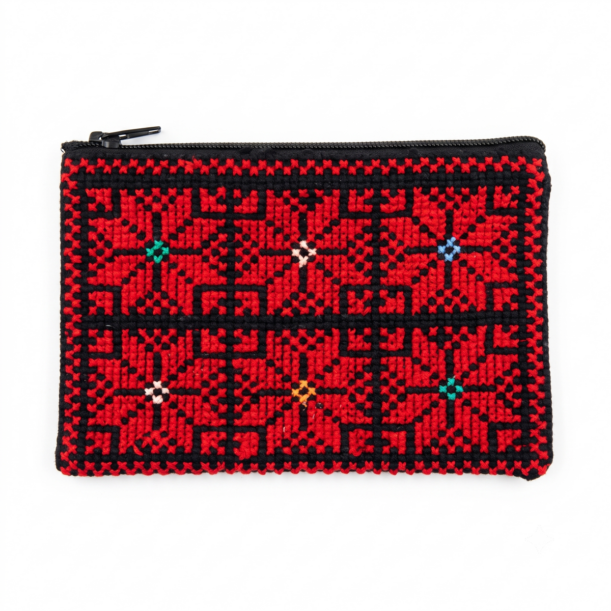 A Small Ember – Red Tatreez Coin Purse