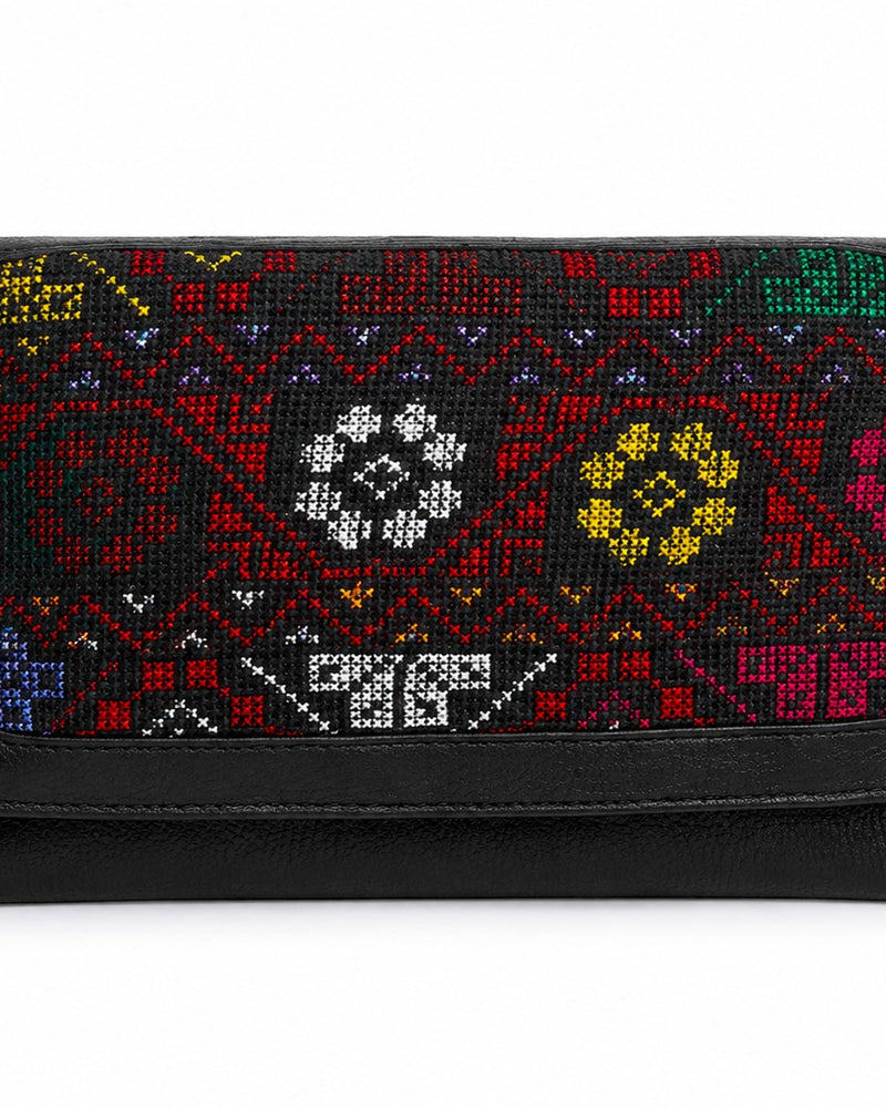 Tatreez Wallet Clutch – Black Multicolor