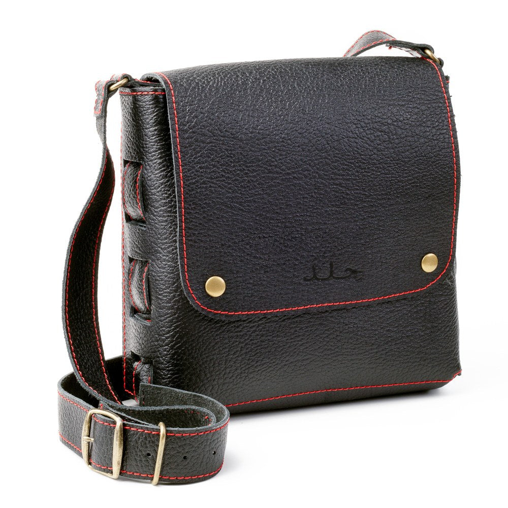 Leather Crossbody Bag - Black
