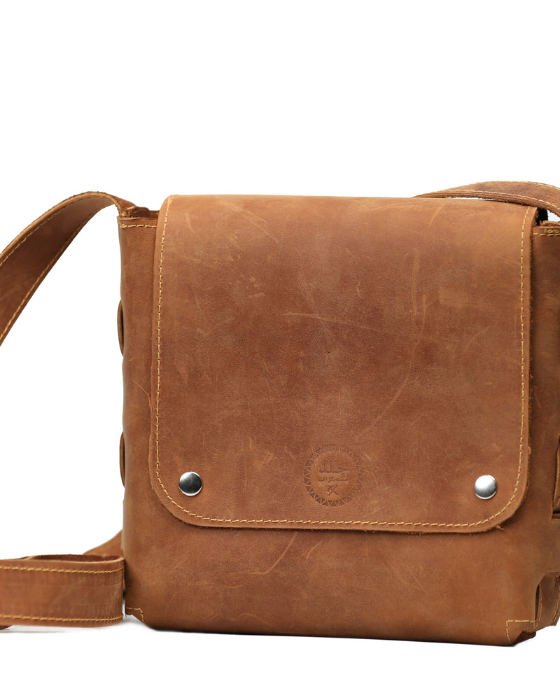 Leather Crossbody Bag - Brown