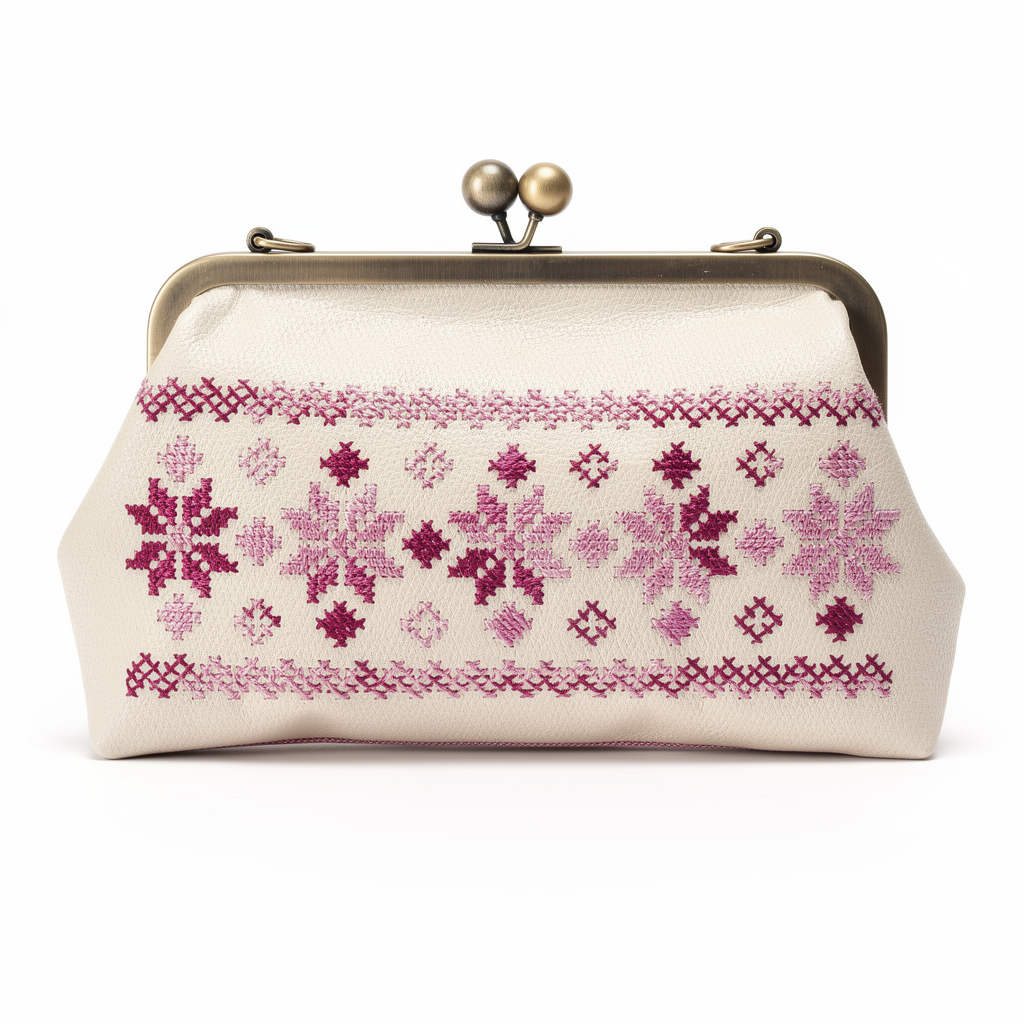 Blossom Tatreez Clutch in Ivory