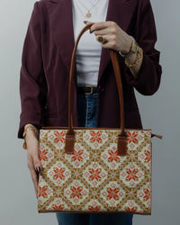Honey Leather Embroidered Bag