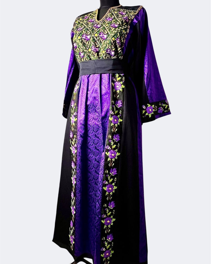 Banafsej – Purple Floral Tatreez Thobe