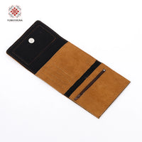 Honey Leather Embroidered Compact Wallet