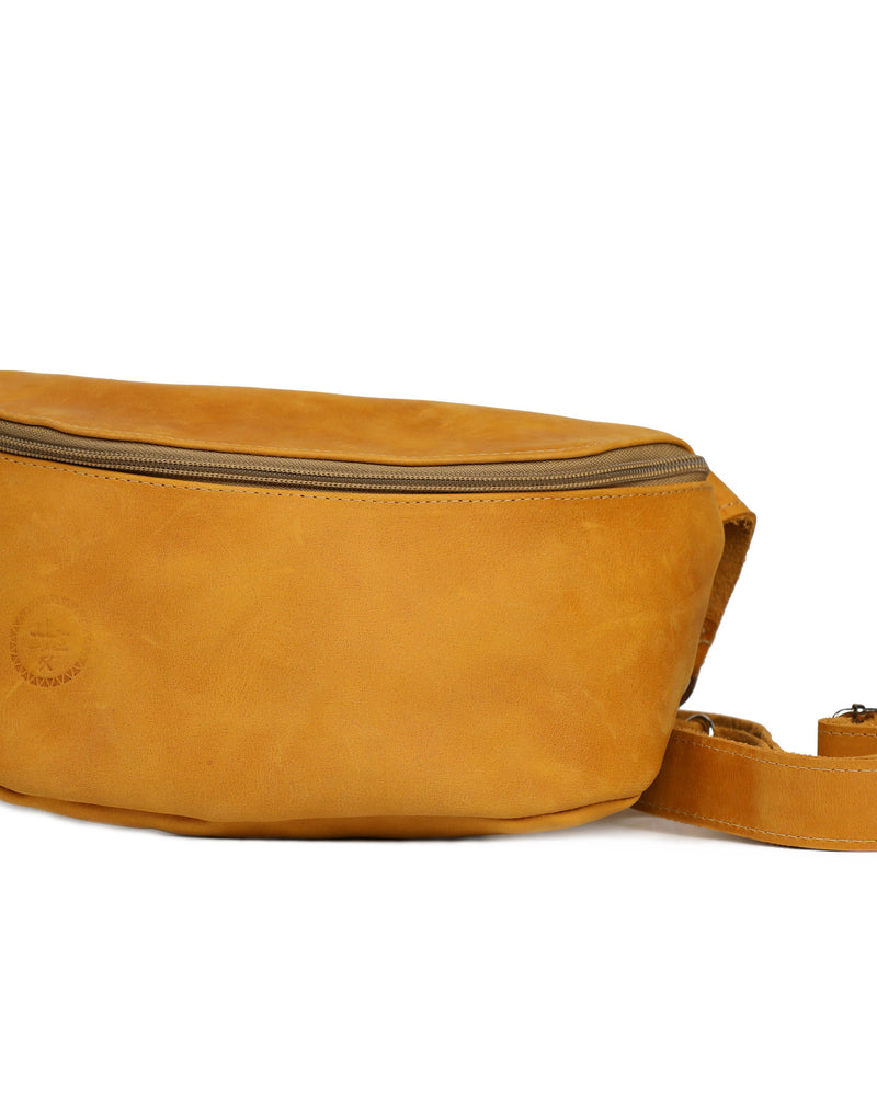 Leather Fanny Pack - Mustard Suede