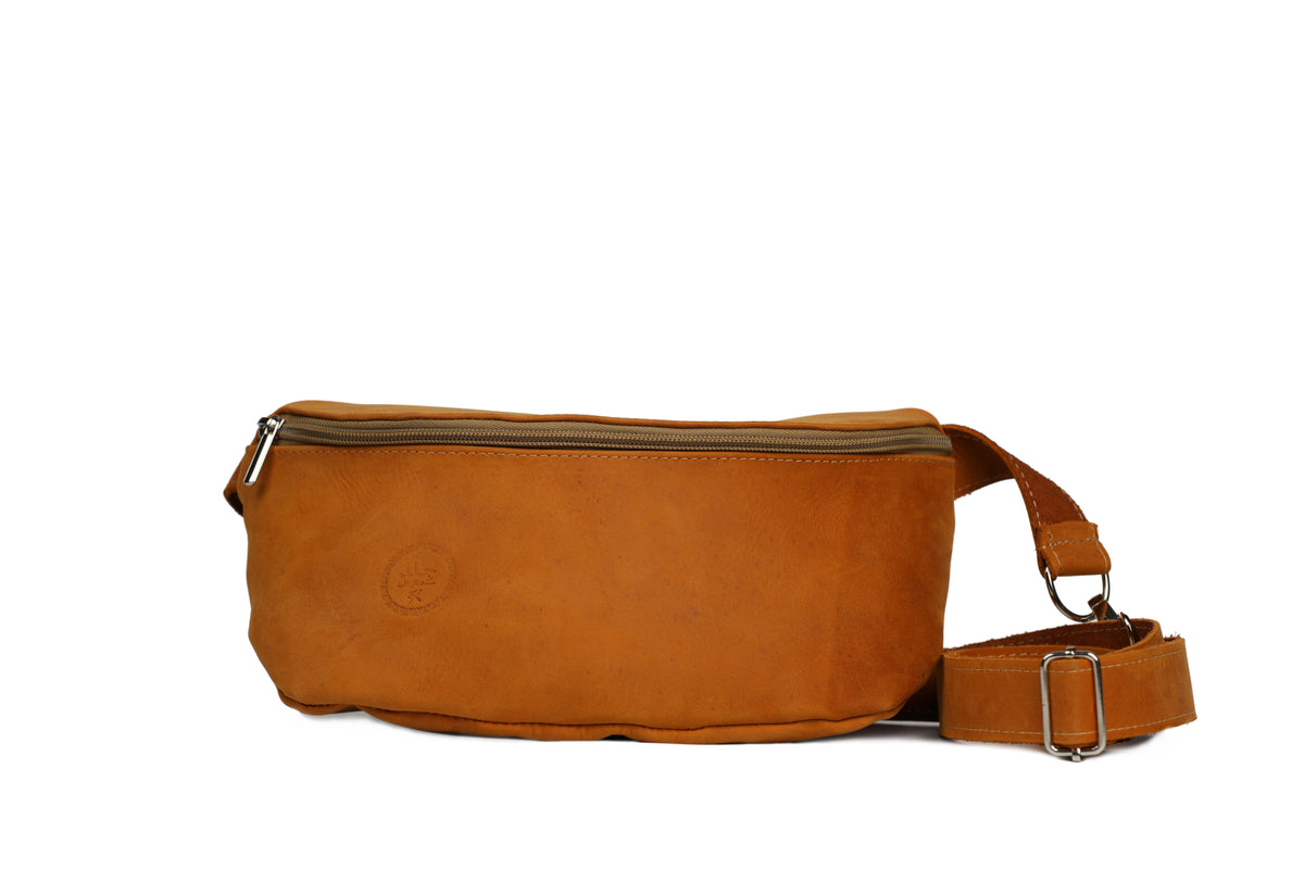Leather Fanny Pack - Tan Suede