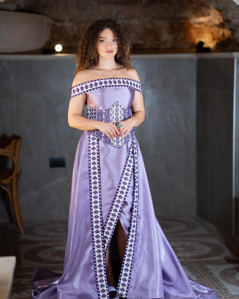 Lilac Tatreez Gown