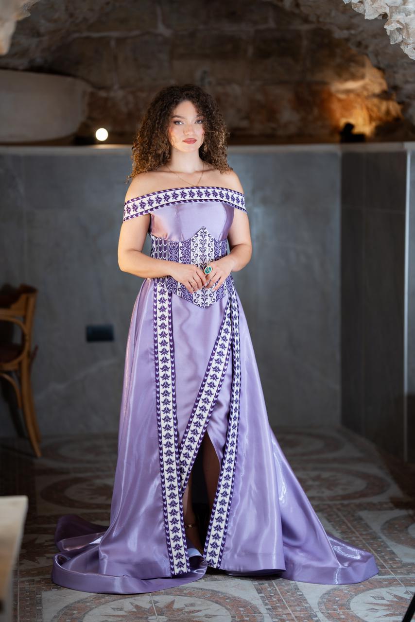 Lilac Tatreez Gown