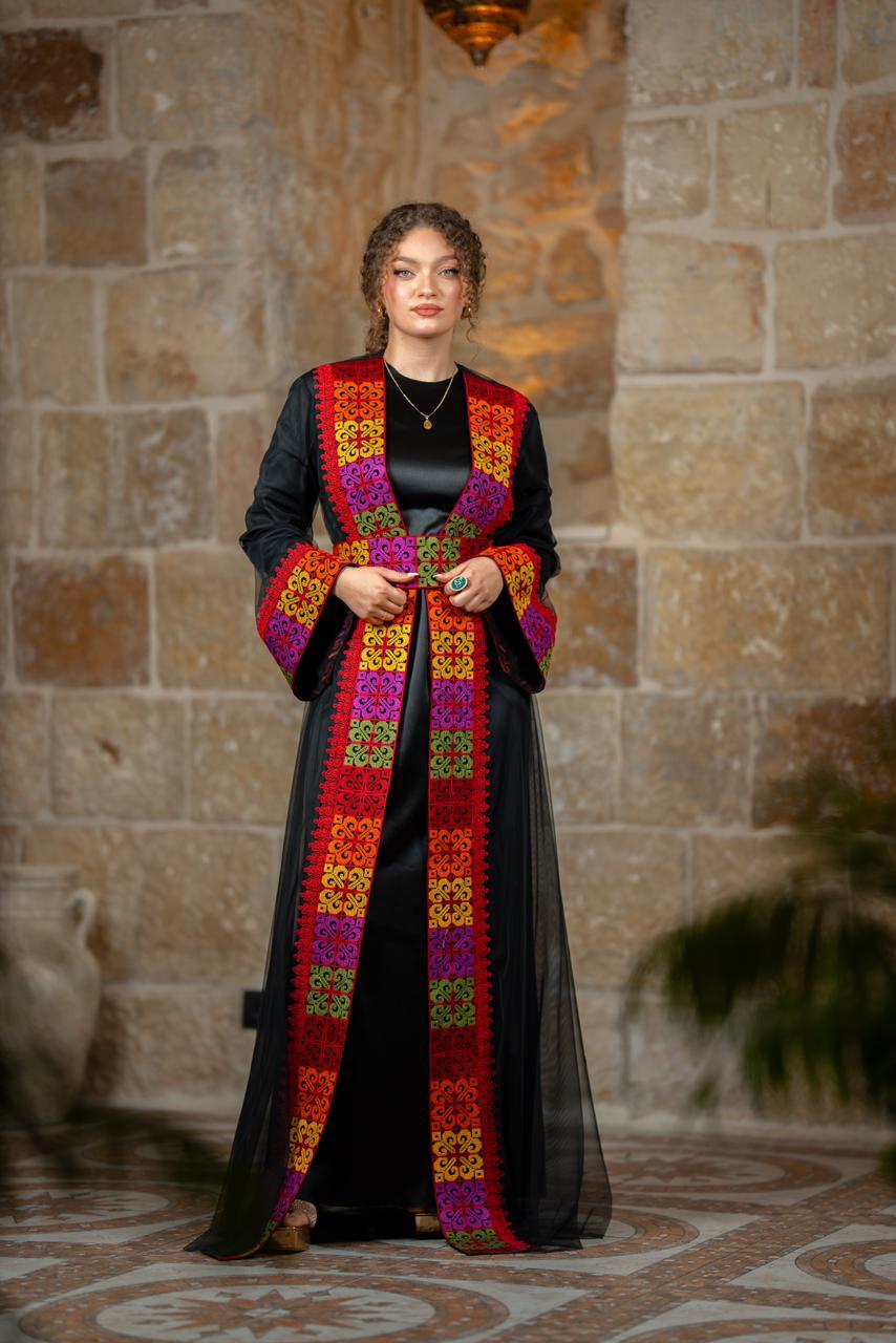 Black Tatreez Abaya