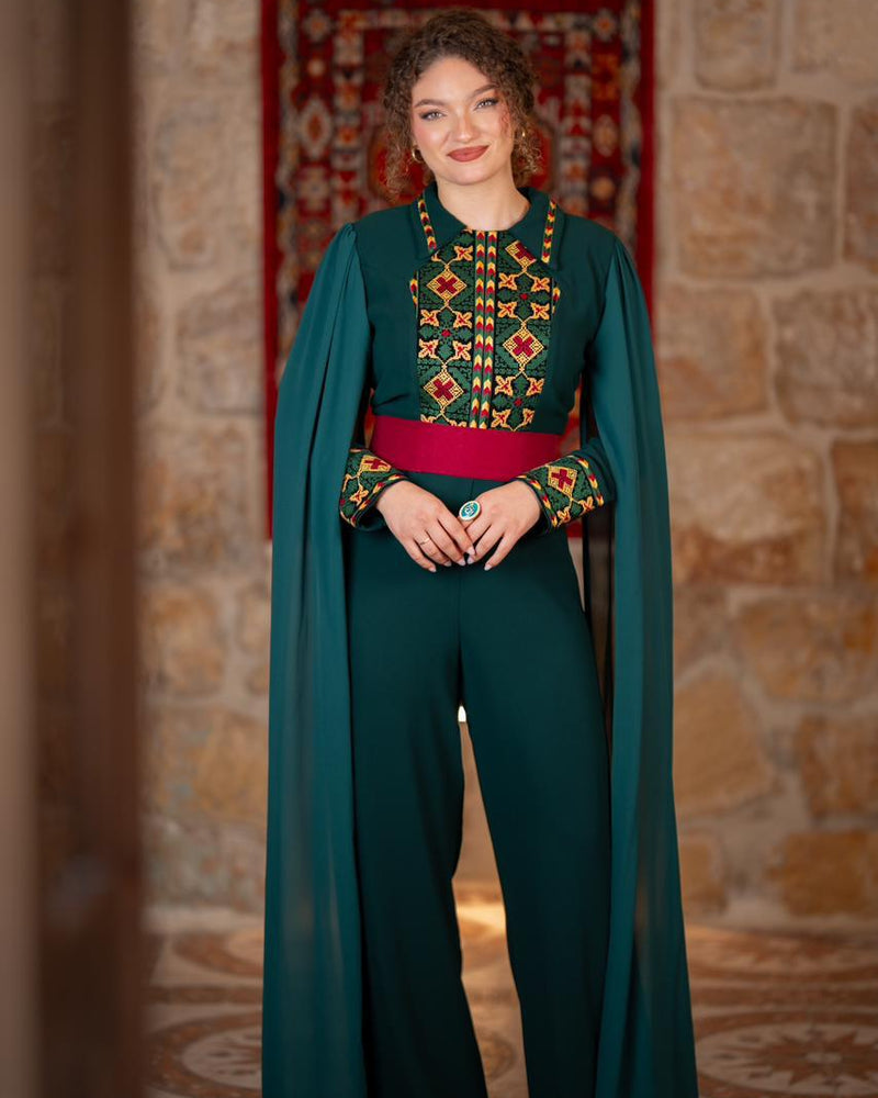 Green Tatreez Jumpsuit
