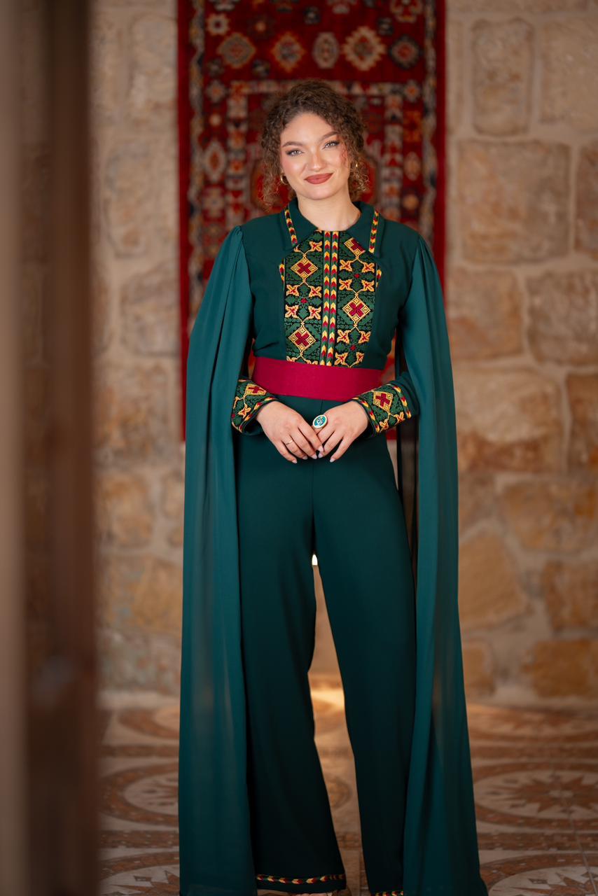 Green Tatreez Jumpsuit
