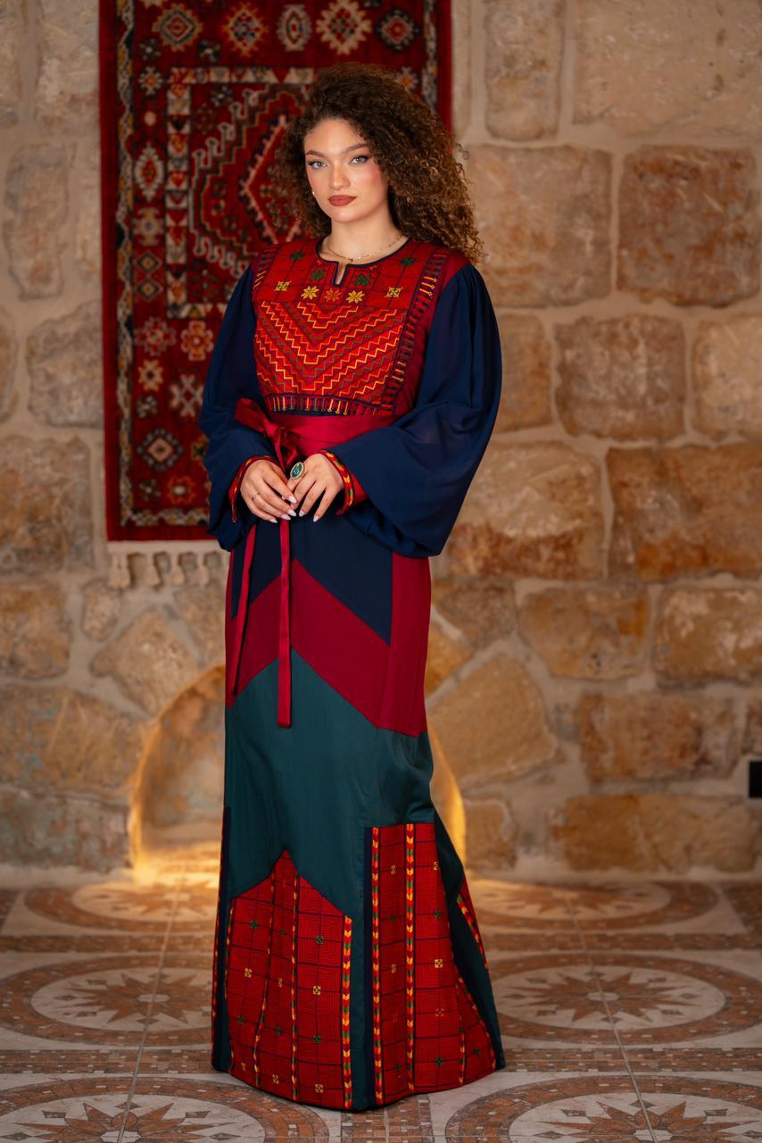 Maroon & Green Tatreez Thobe