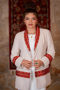 Cream Tatreez Blazer