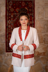 Cream Tatreez Blazer