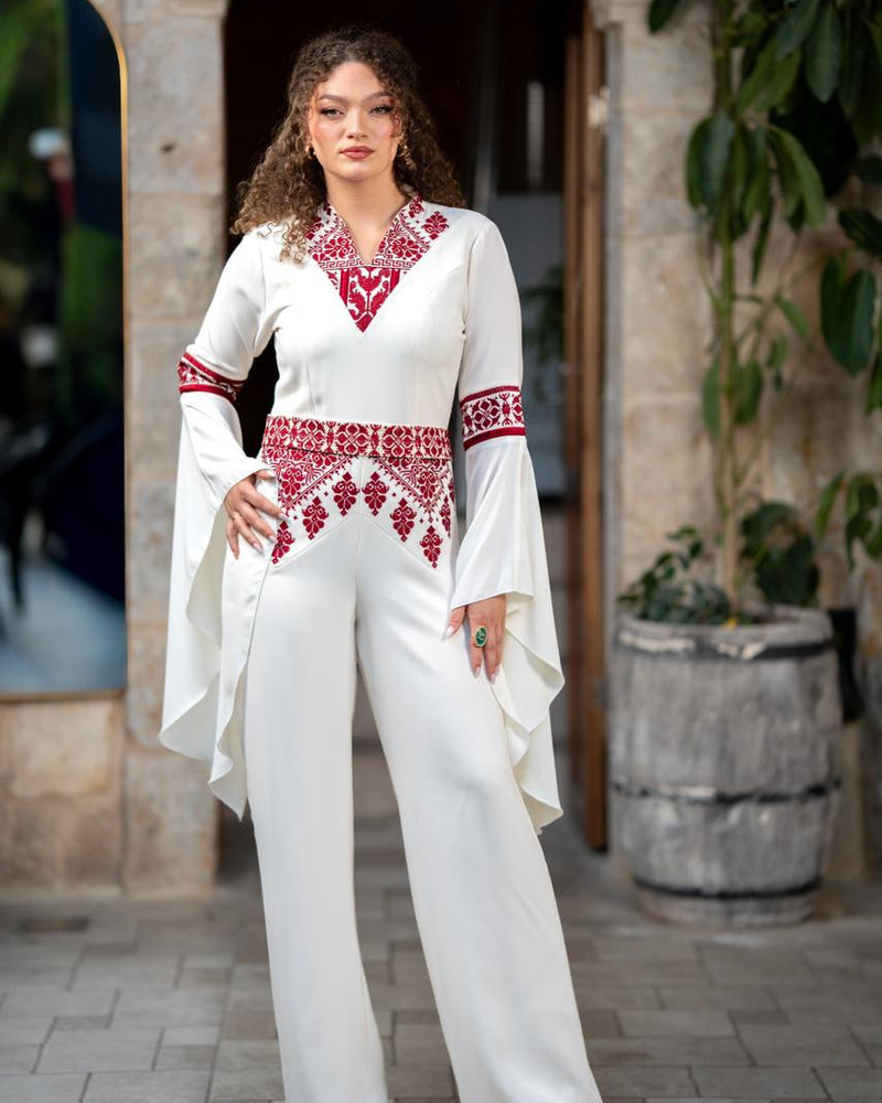 White Tatreez Jumpsuit