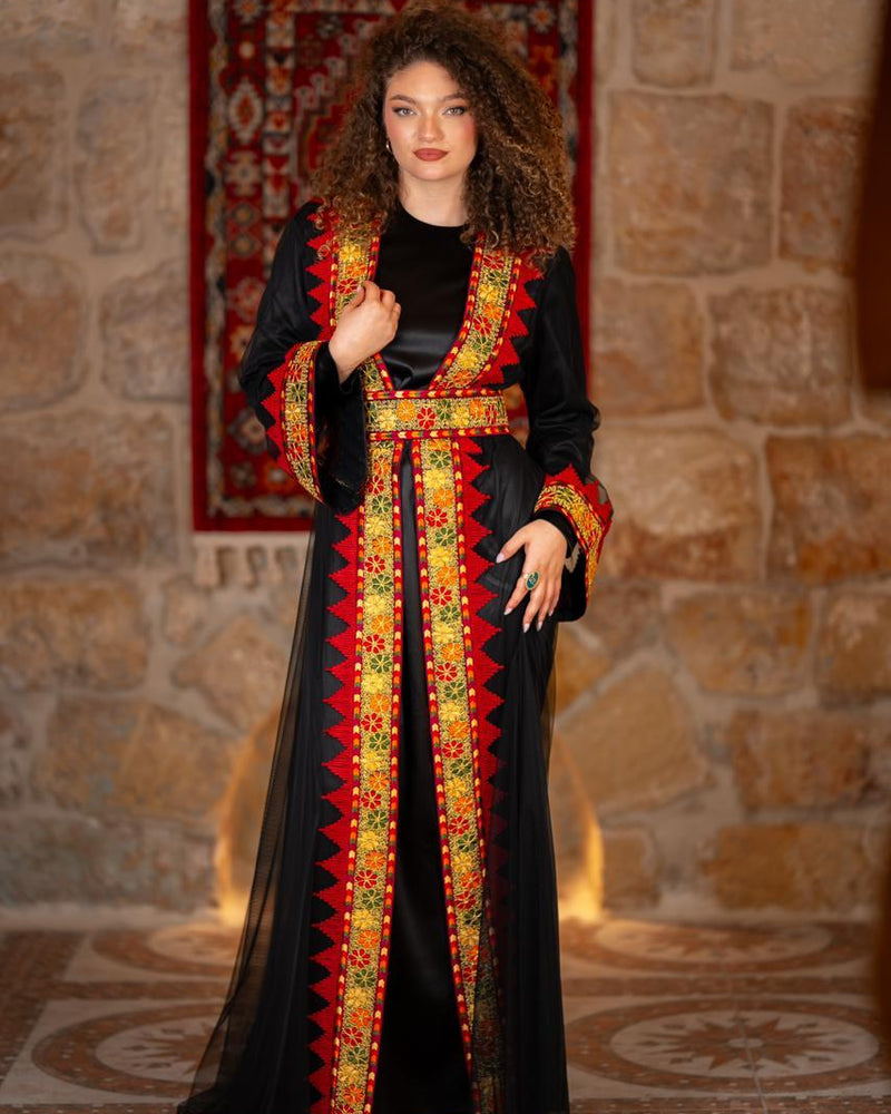 Black & Gold Tatreez Abaya