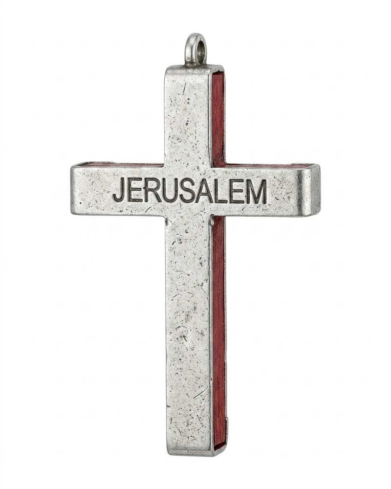 Jerusalem Engraved Cross Pendant