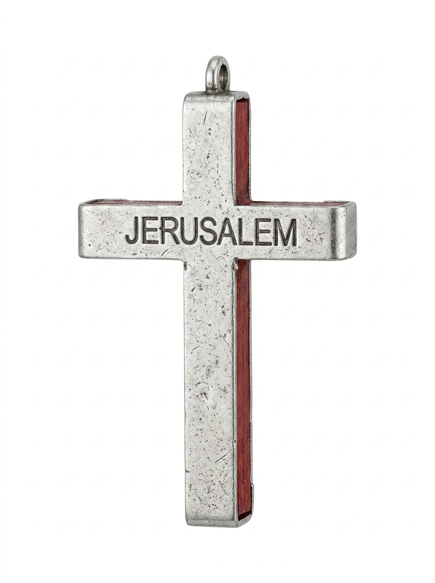 Jerusalem Engraved Cross Pendant