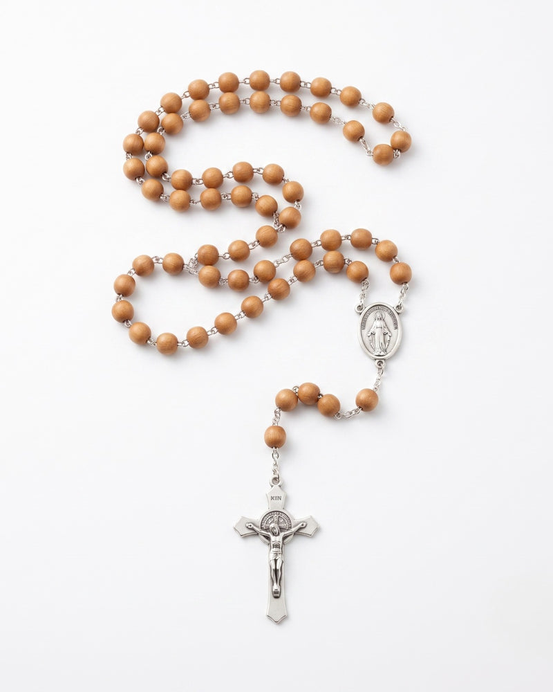 Wooden Rosary – Miraculous Medal